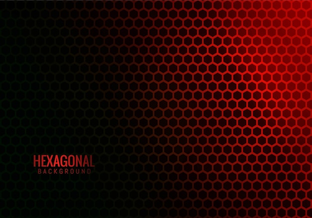 Abstract hexagonal technology red background