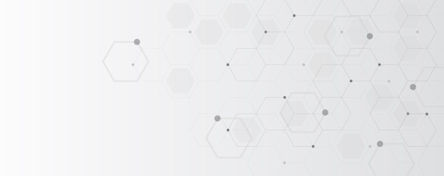 abstract hexagons background with black lines and dots. design for science medicine or technology