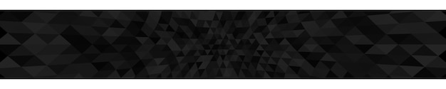 Abstract horizontal banner or background of small triangles in black colors