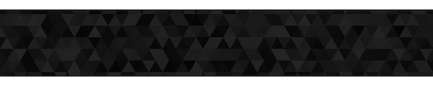 Abstract horizontal banner or background of small triangles in black colors.