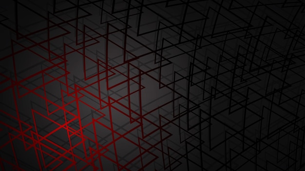 abstract illustration of dark red intersecting triangles with shadows on black background