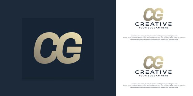 abstract initial letter c g logo template