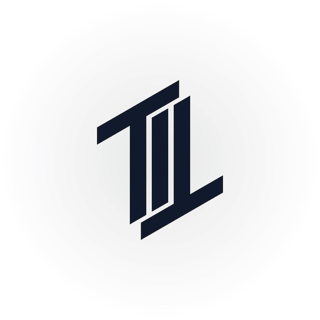 Abstract initial letter TI or IT logo in blue navy color isolated in white background