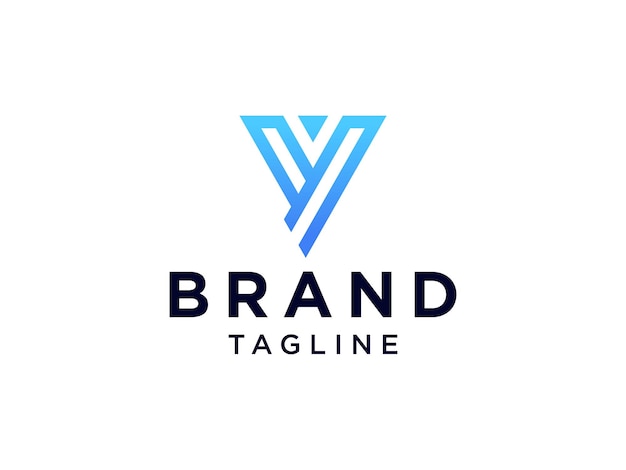 abstract initial letter y logo. hexagonal shape with negative space y icon arrow style.