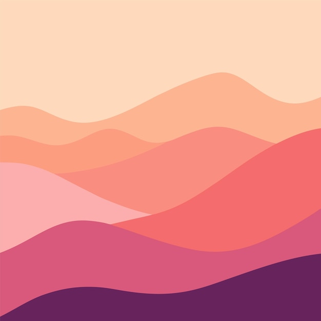 Abstract Layered Mountains at Sunset