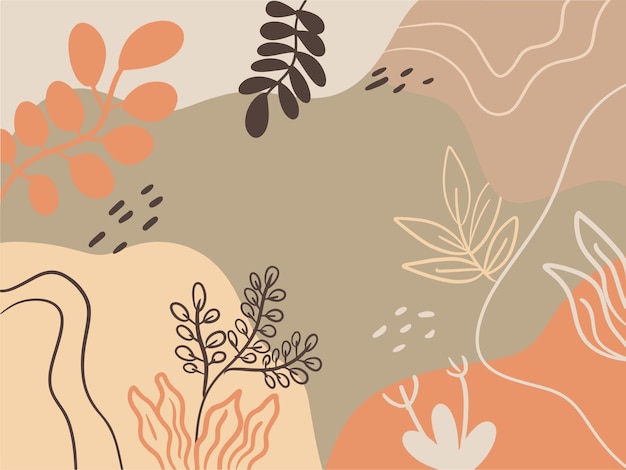 Abstract leaf shape earthtone background