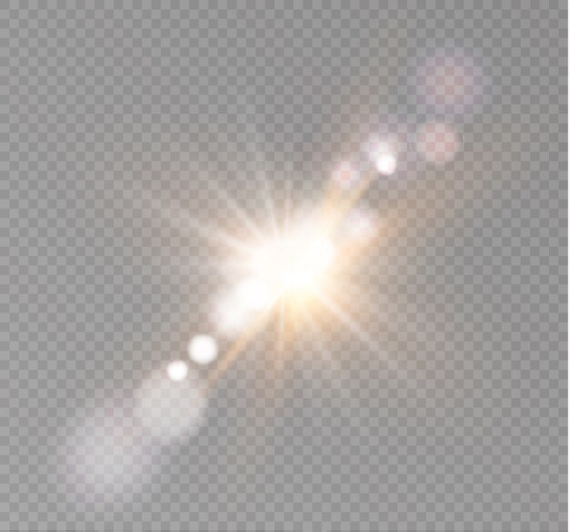 abstract lens gold front solar flare transparent special light effect design.
