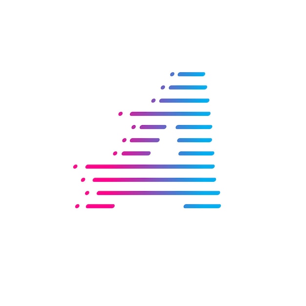 abstract letter a logo with lines concept for send data and faster speed business company