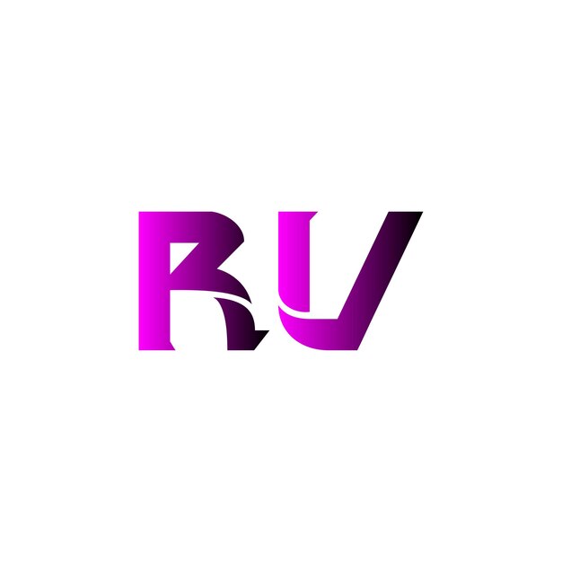 abstract letter rv logo