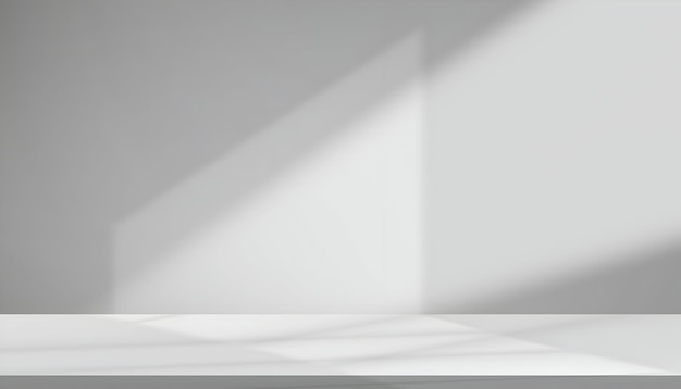 Abstract light and shadow composition on a white surface