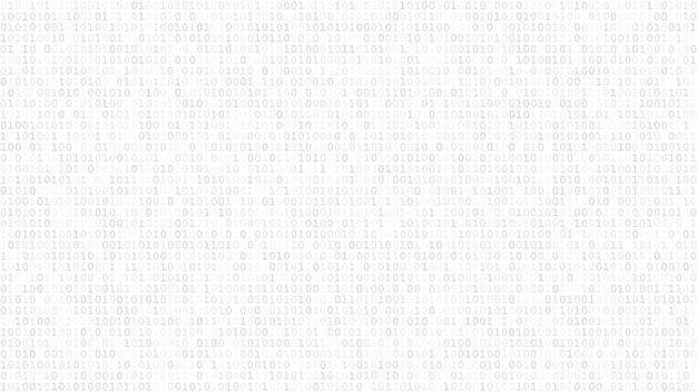 Abstract light background of zeros ad ones in white and gray colors.