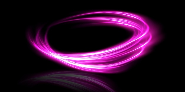 Abstract light lines of movement and speed in purple Light everyday glowing effect semicircular wave light trail curve swirl car headlights incandescent optical fiber png