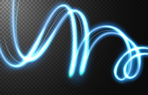 Abstract light speed motion effect, blue light trail.  