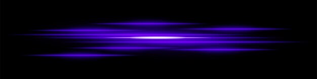 Abstract light streaks background Glowing purple horizontal lines with motion blur effect on a dark backdrop Futuristic speed energy flow laser beams and technology concept