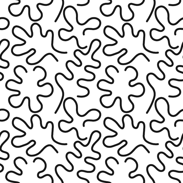 Abstract line art floral pattern vector design