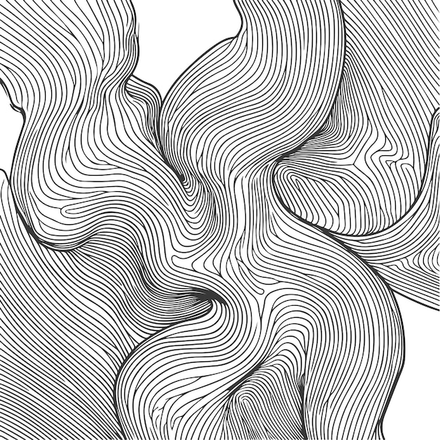 Abstract line art waves element design