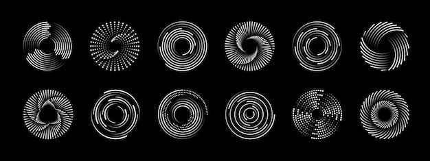 Abstract line circular round spiral shapes curves