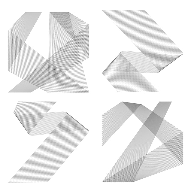 Abstract lines black white design element on white background of angle waves Vector Illustration eps 10 for grunge elegant business card print brochure flyer banners cover book label fabric
