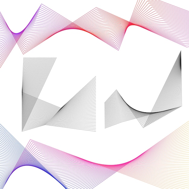 Abstract lines black white design element on white background of angle waves Vector Illustration eps 10 for grunge elegant business card print brochure flyer banners cover book label fabric