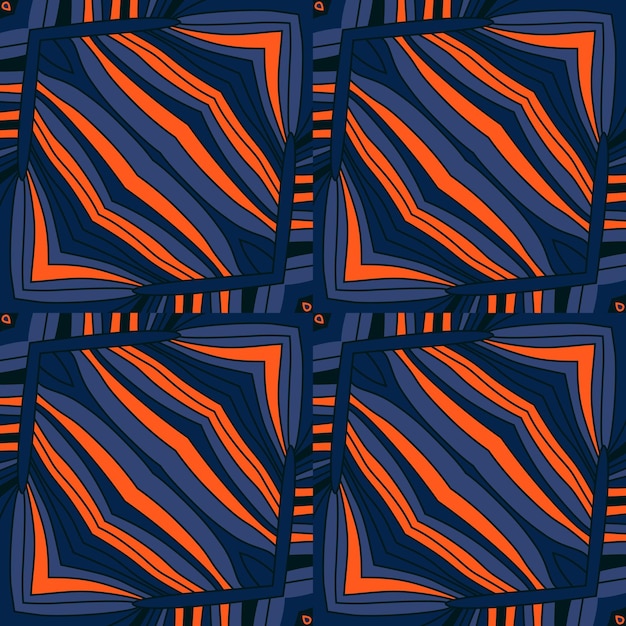 Abstract lines geometric ornament seamless pattern Wave mosaic geometric endless wallpaper