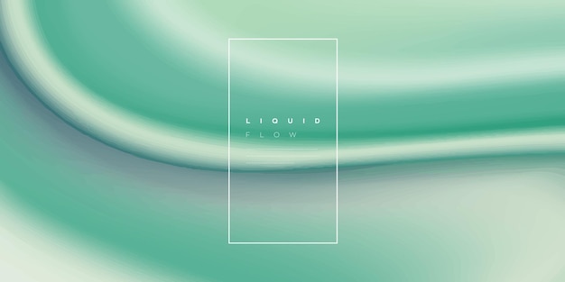 Abstract liquid green wave background design