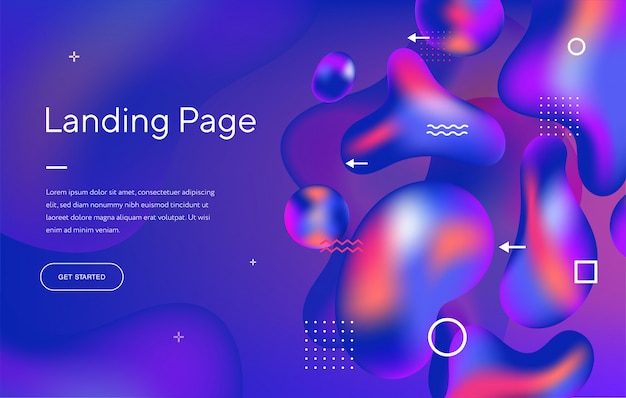 abstract liquid modern graphic element. dynamical colored forms and waves. template for the design of a website landing page