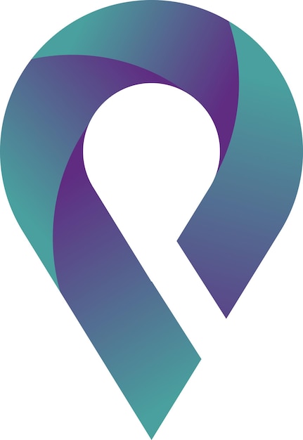 Abstract location pin logo illustration in trendy and minimal style