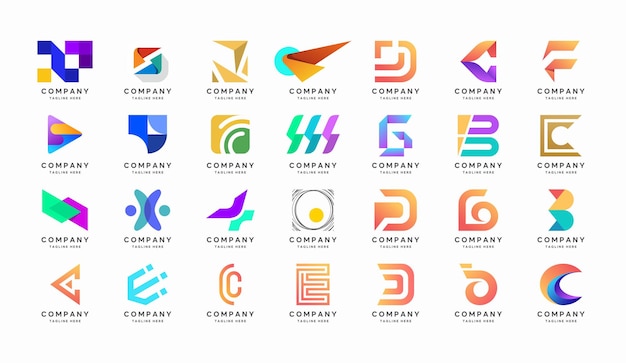 Abstract logos collection. set of logotype and logomark