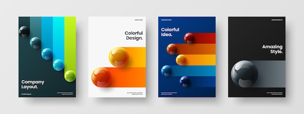 Abstract magazine cover design vector template set