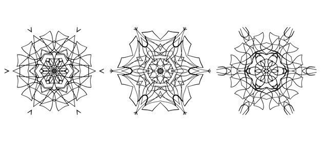 Abstract Mandala with Radiating Star and Flower Patterns
