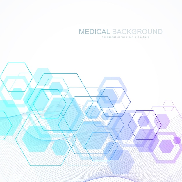 abstract medical background dna research, molecule, genetics, genome, dna chain. genetic analysis art concept with hexagons, lines, dots. biotechnology network concept molecule, vector illustration.