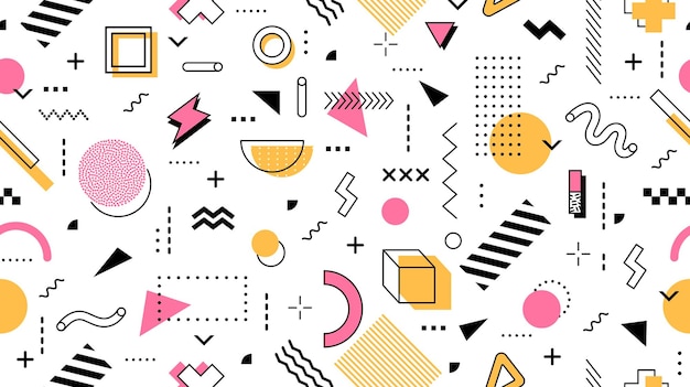Abstract memphis seamless pattern background