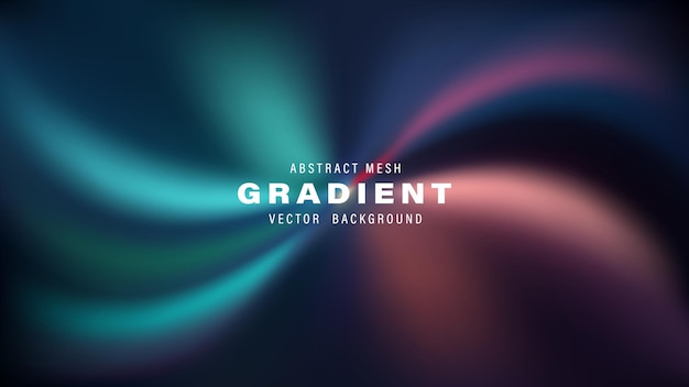 Abstract Mesh Gradient Vector Background Swirl Design Teal Pink