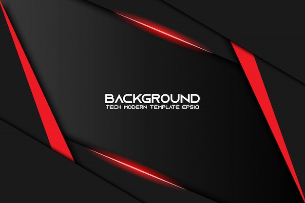 abstract metallic red black frame layout modern tech design template background