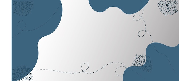Abstract Minimalist Background with Organic Blue Shapes Dotted Patterns and Flowing Dashed Lines on a Light Gradient Backdrop Perfect for Modern Design and Creative Applications