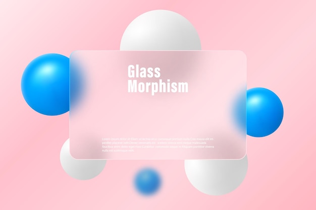 Abstract minimalistic background for a presentation slide in the style of glass morphism