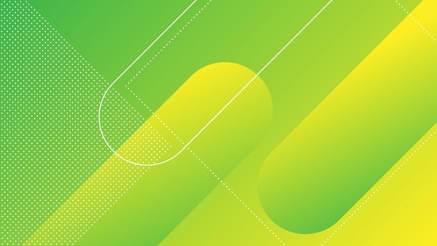 Abstract Modern Background with Memphis Element and Green Yellow Gradient