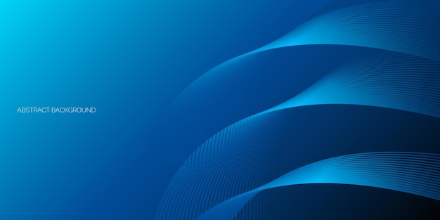 Abstract modern blue gradient background with glowing wavy lines Futuristic technology concept