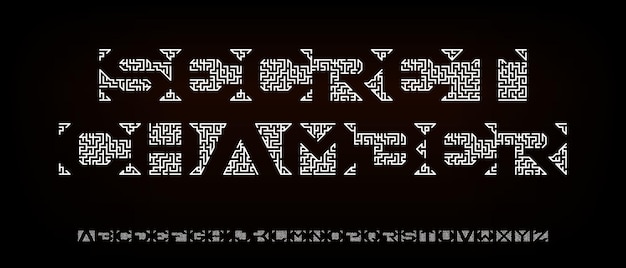 Abstract modern creative alphabet font with urban style template