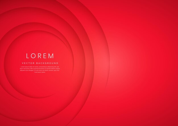 Abstract modern red gradient circles layers lighting background with copy space for your text