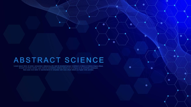 Abstract modern scientific with hexagonal background for chemistry medicine science and technology
