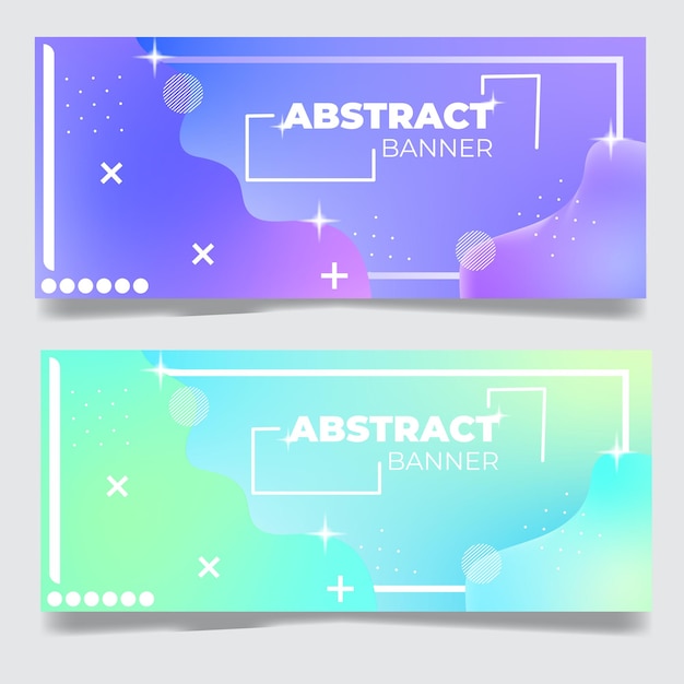 Abstract modern template banner with fluid style blue and green colors