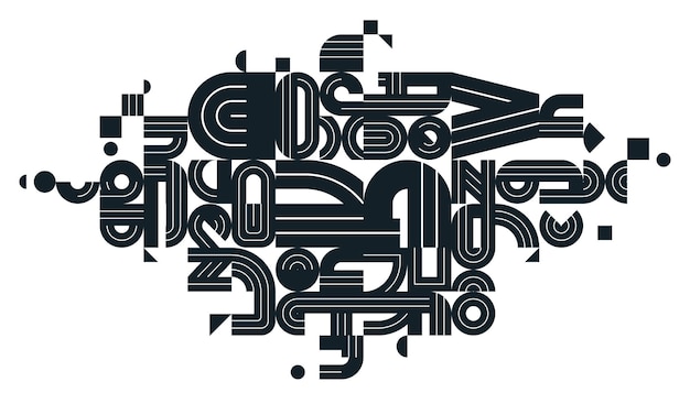 abstract modern vector trendy design geometric shapes stylish composition black and white modular pattern artistic illustration typography letters elements used