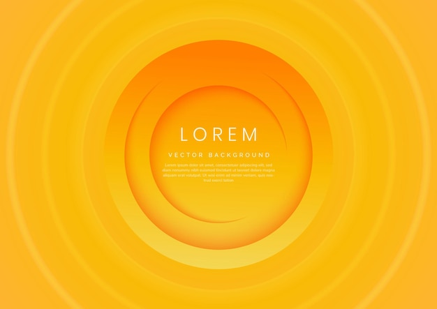 abstract modern yellow and orange gradient circles layers lighting background with copy space for your text