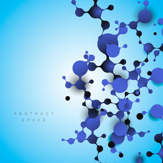 Abstract molecules structure with connect spherical particles.