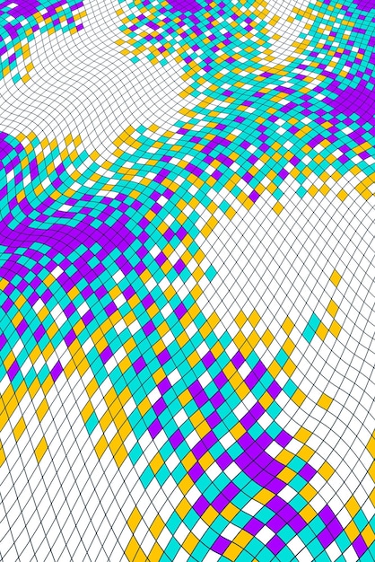Abstract mosaic square tiles art illustration, vector artistic design background with copy space for text and title. Usable for brochure, magazine, ad, banner, poster.