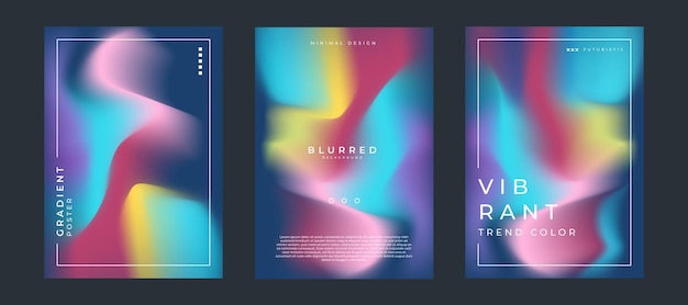 Abstract multicolor blurred gradient vector cover illustration Gradient mesh abstract background