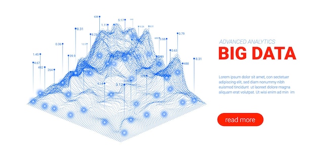 abstract network of big data flow digital presentation