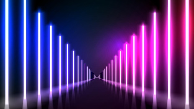 Abstract Night Club Laser Show Corridor Interior