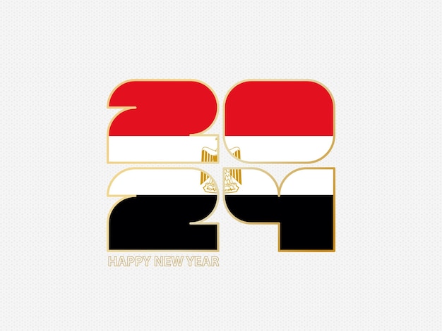 Abstract numbers 2024 with flag of Egypt